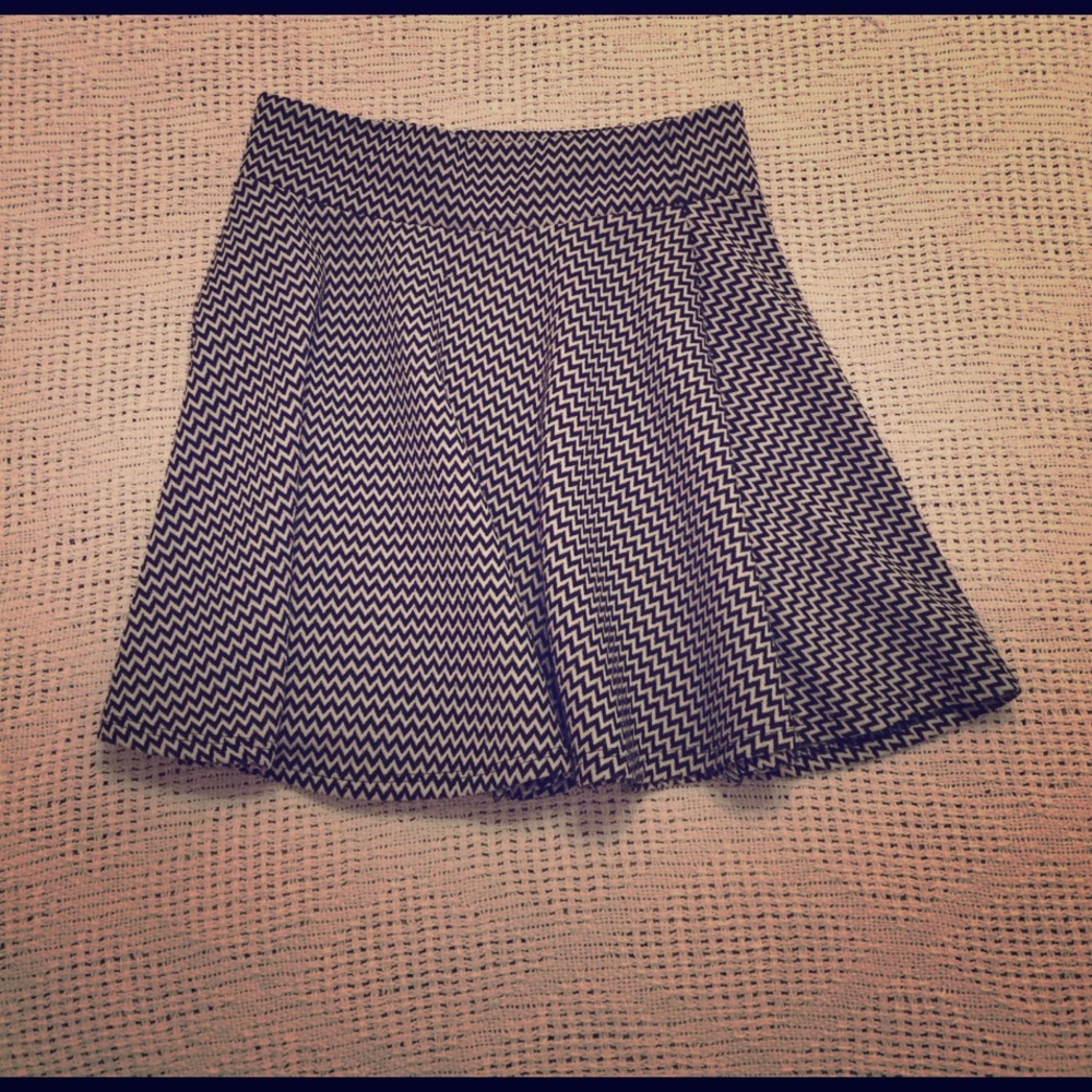 Black and white chevron skater skirt