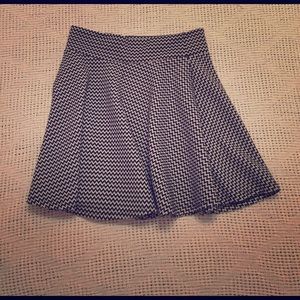 Black and white chevron skater skirt