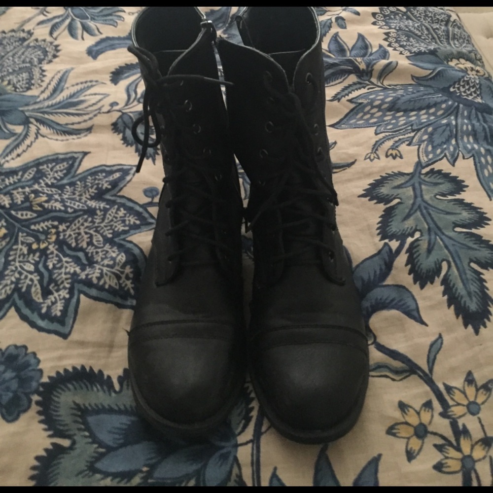 Black combat boots