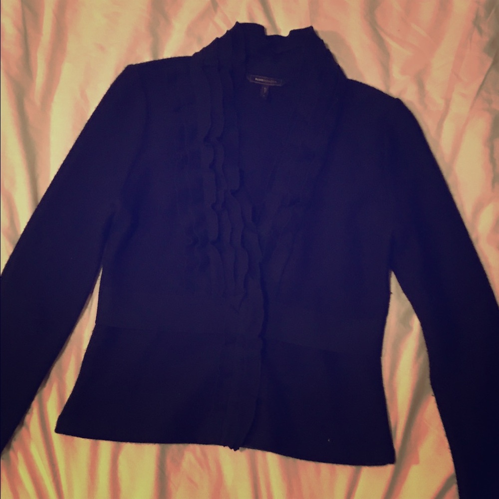 BCBG Maxazria long sleeve blazer sweater. Black