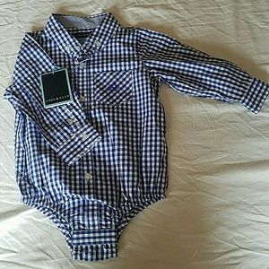 Andy & Evan Blue Plaid button down dress shirt