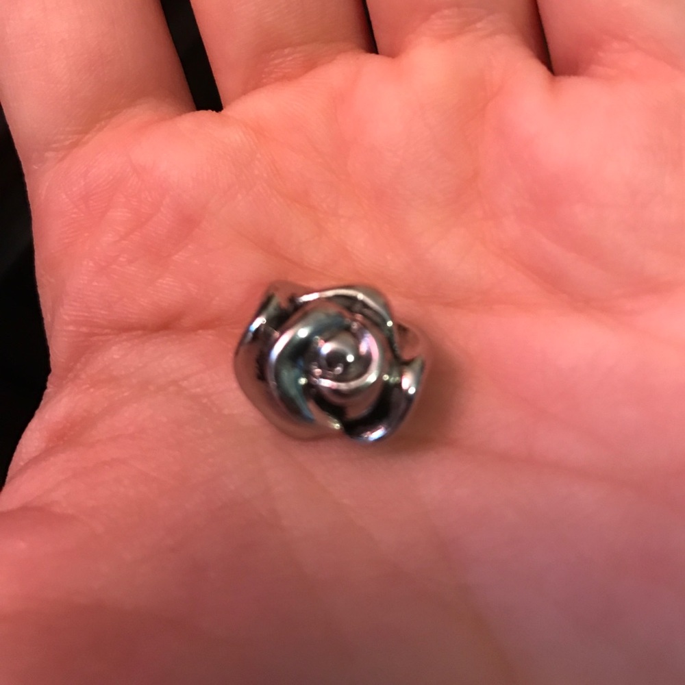 Sterling silver rose charm