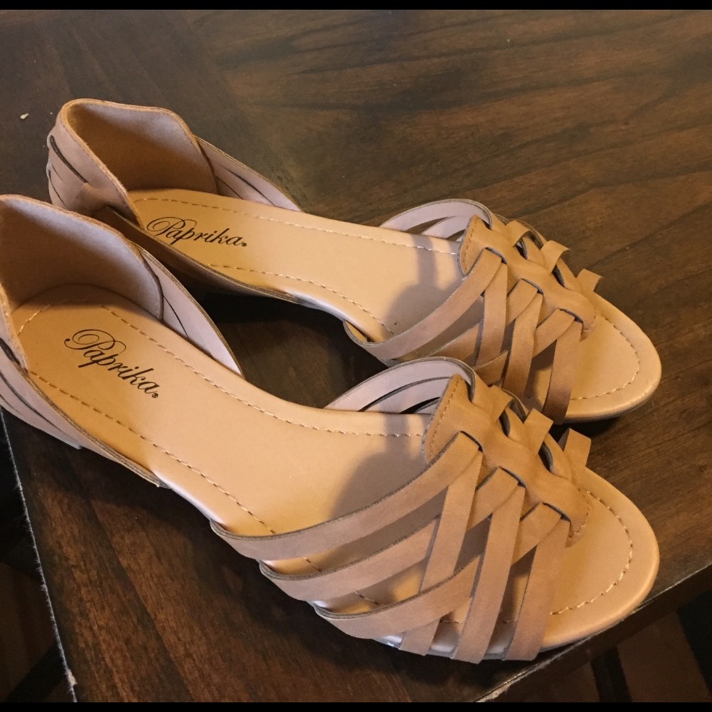 Faux Leather flats by Paprika (tan)