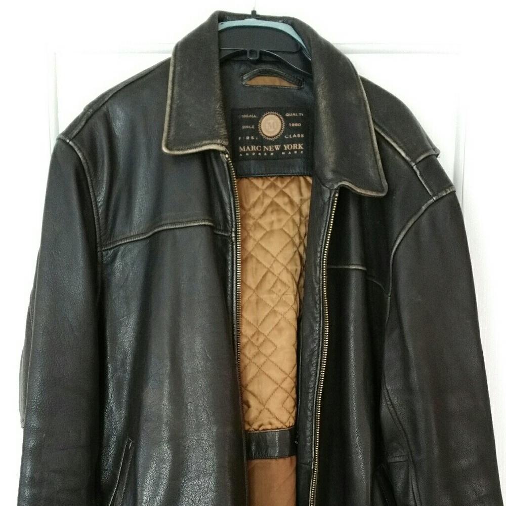 Andrew Marc Distressed Leather Jacket XL