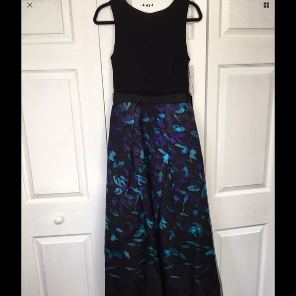 *SOLD* Aidan Mattox Print Satin & Ballgown6 Dress - Picture 4 of 4