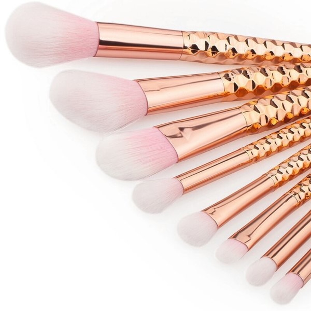10 piece set Rose Gold Unicorn Brushes