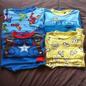 Lot of 4 Boys' Pajama Sets