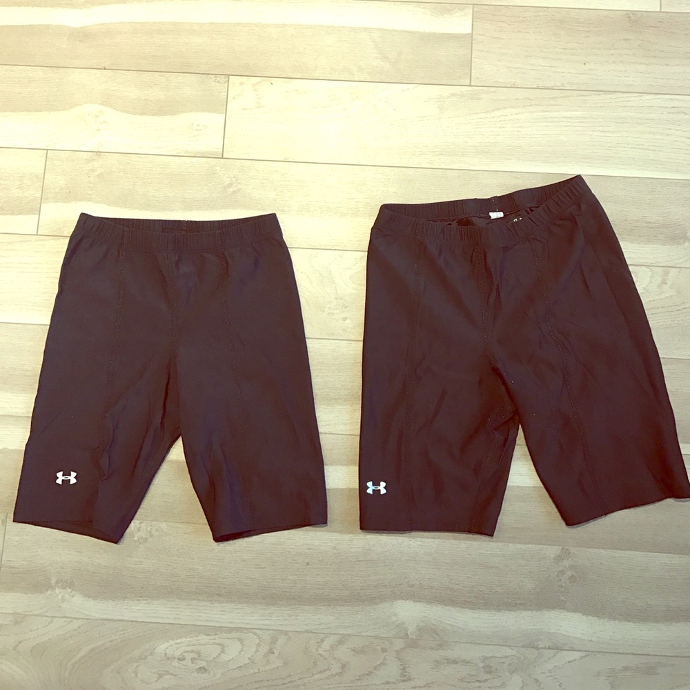 UNDER ARMOUR BLACK SPANDEX BIKE SHORTS