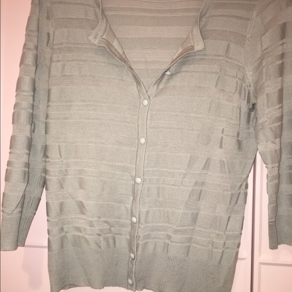 NWOT NY&C Grey Stripe Cardigan - Picture 7 of 7