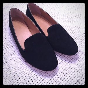 J. Crew black velvet shoes