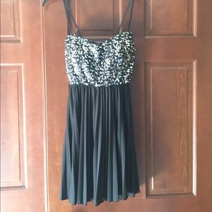 Strapless sparkly and black dress for a night out