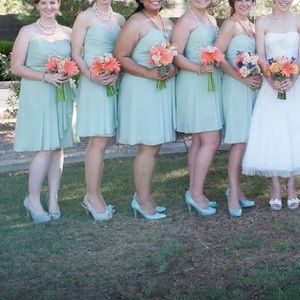 Davids Bridal Bridesmaid Chiffon Dress in Meadow