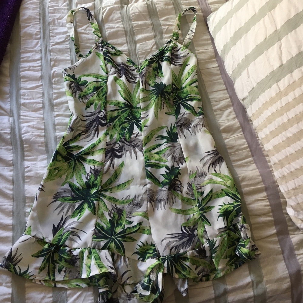 Dainty Hooligan Green Palm Romper