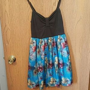 Floral summer strapless dress sweetheart neckline