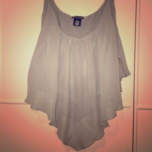 EUC Wet Seal Grey Flowy Crop Tank
