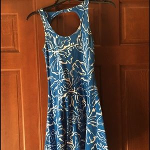 Blue and white summer dress