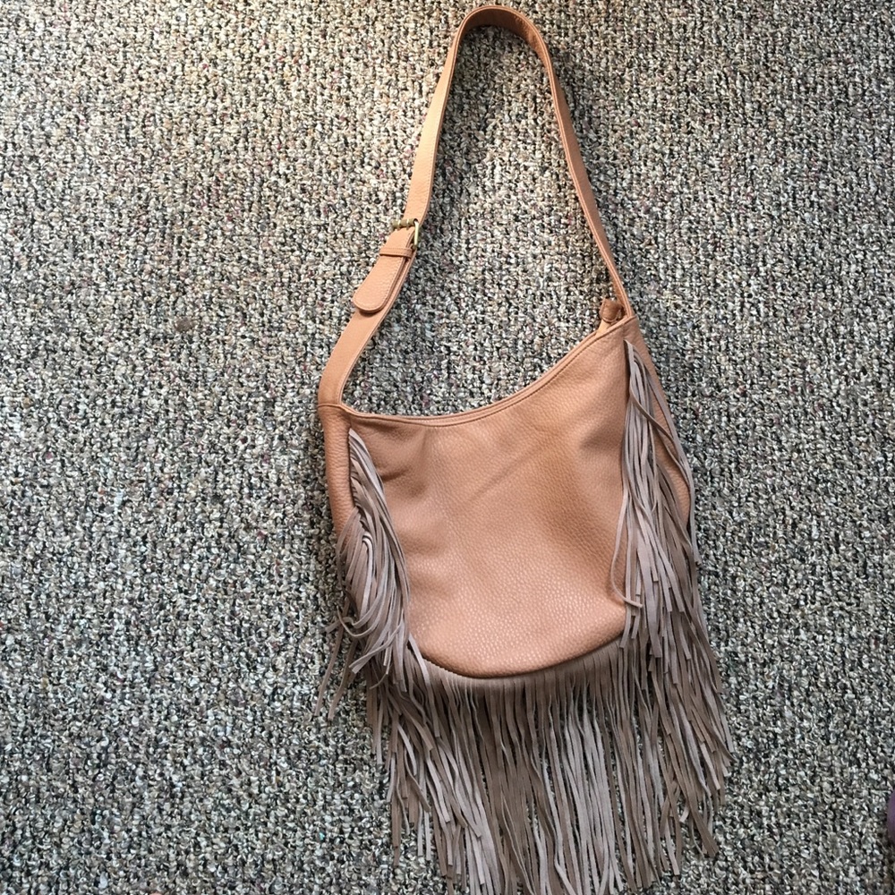Fringe leather body bag