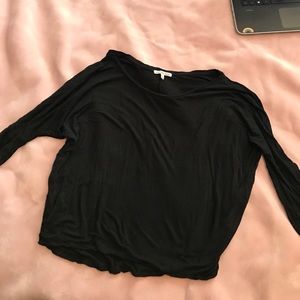 Black long sleeve crop top