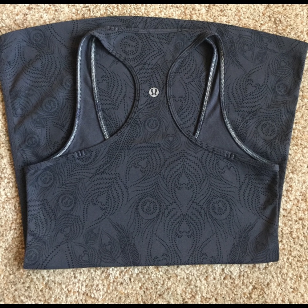 Lululemon Cool Racerback w/ subtle peacock designs