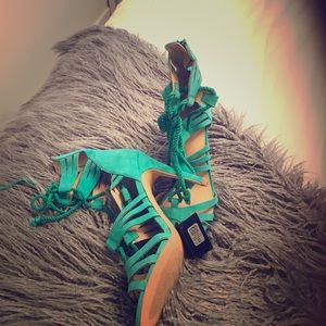 Express teal heels - Taking off Fri - offer!