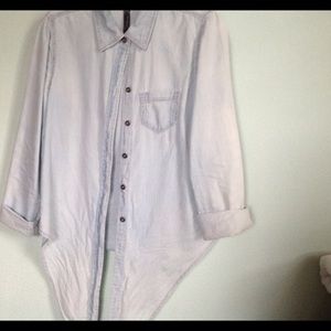 Seven for All Mankind tie bottom washed denim top