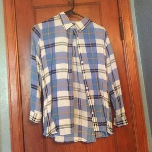 Blue plaid shirt