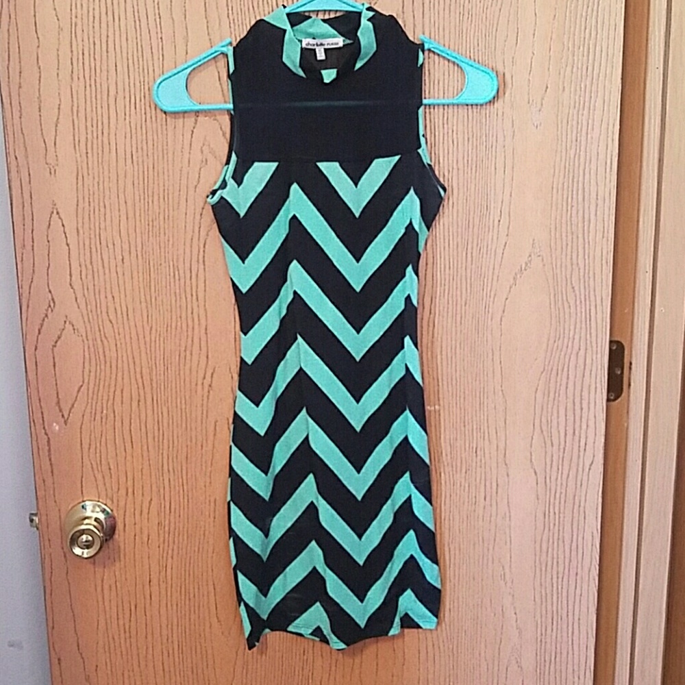 Mint chevron bodycon xs new