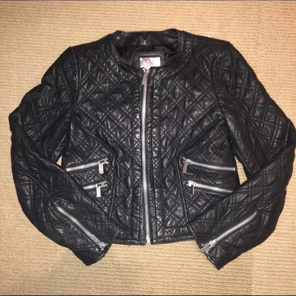 REAL Leather Jacket Pleated