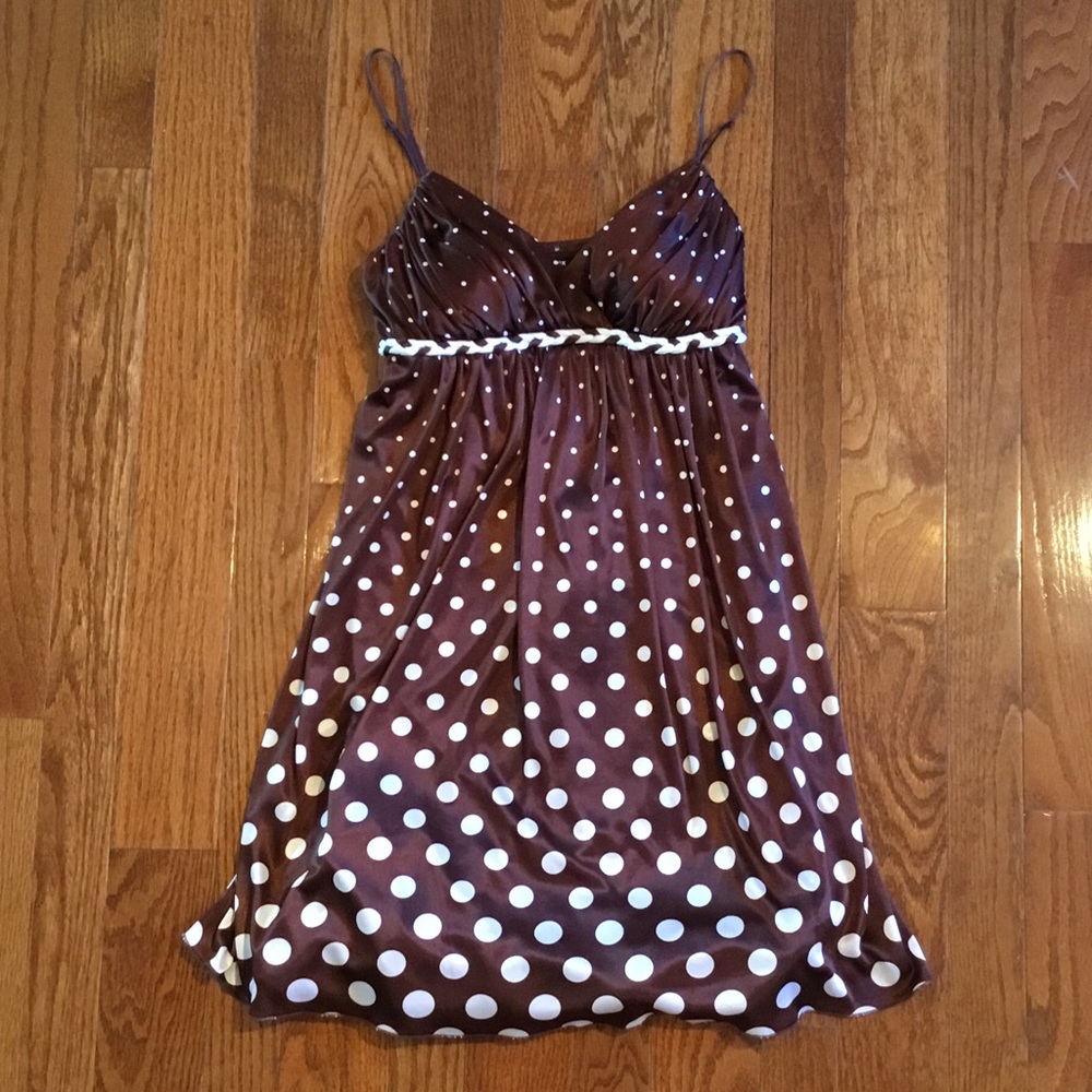 Brown & White Satin Dress!