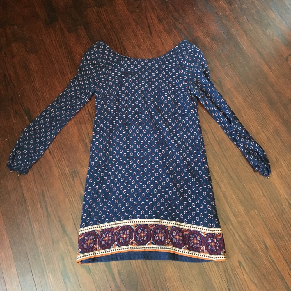 Navy patterned dress