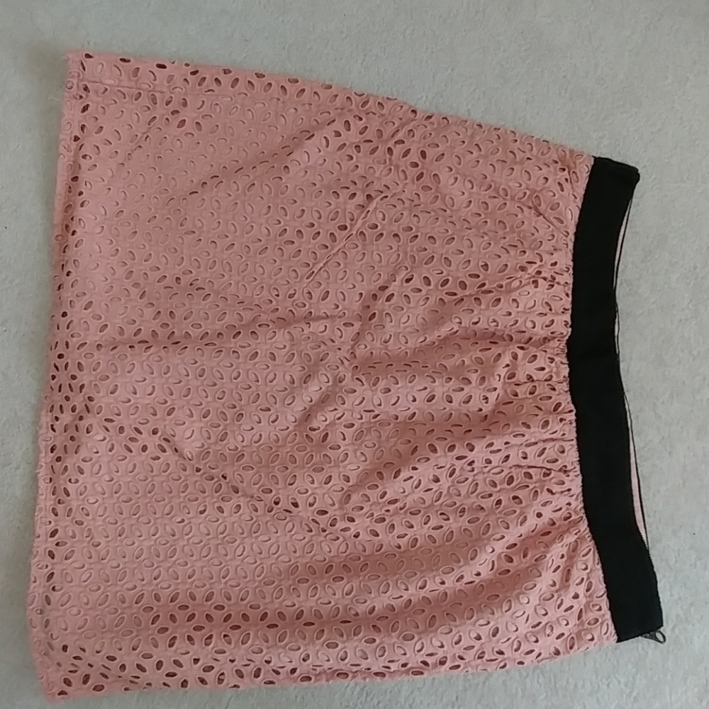 Coral lace skirt