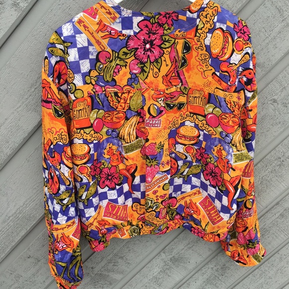 Vintage silk sport jacket - Picture 5 of 6