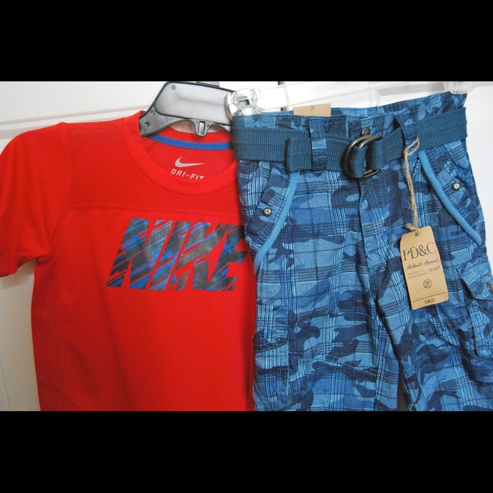 Nike AirDri Shirt & Camo Shorts Boys 4 or 5