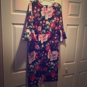 NWOT NY&Co Scuba Floral Sheath