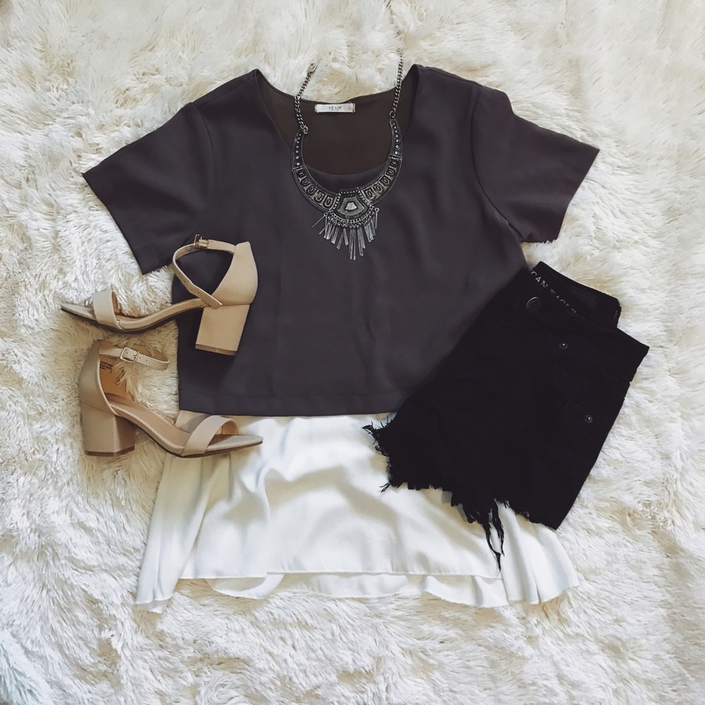 Taupe Layered Top