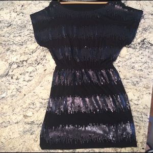 NWOT Tart, matte black sequin dress.