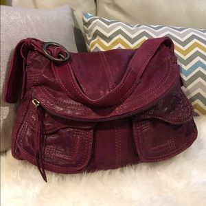 Lucky brand wine/purple leather shoulder bag