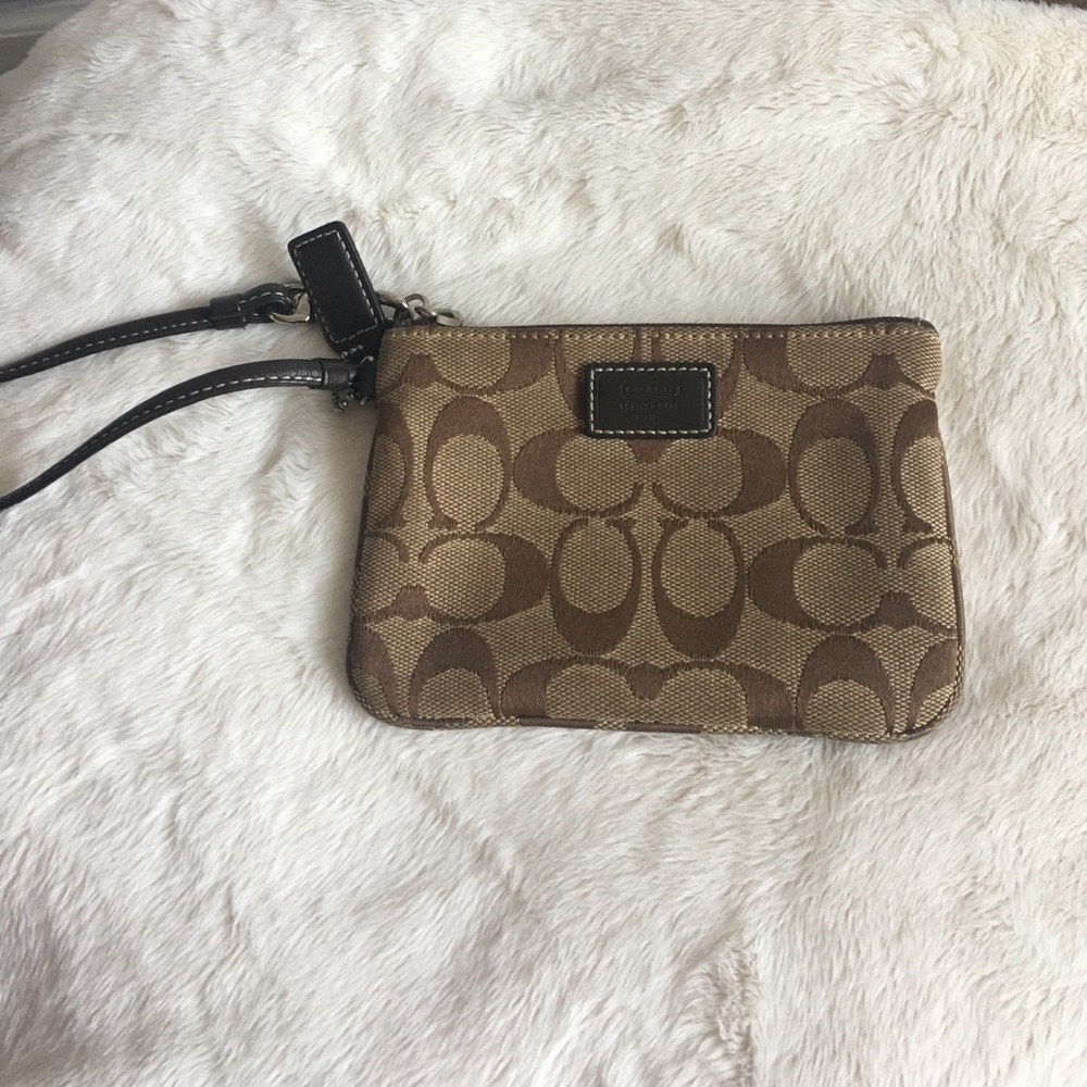 Coach monogram wristlet