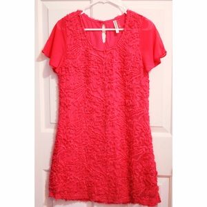 Hot Pink Textured Dress. Medium