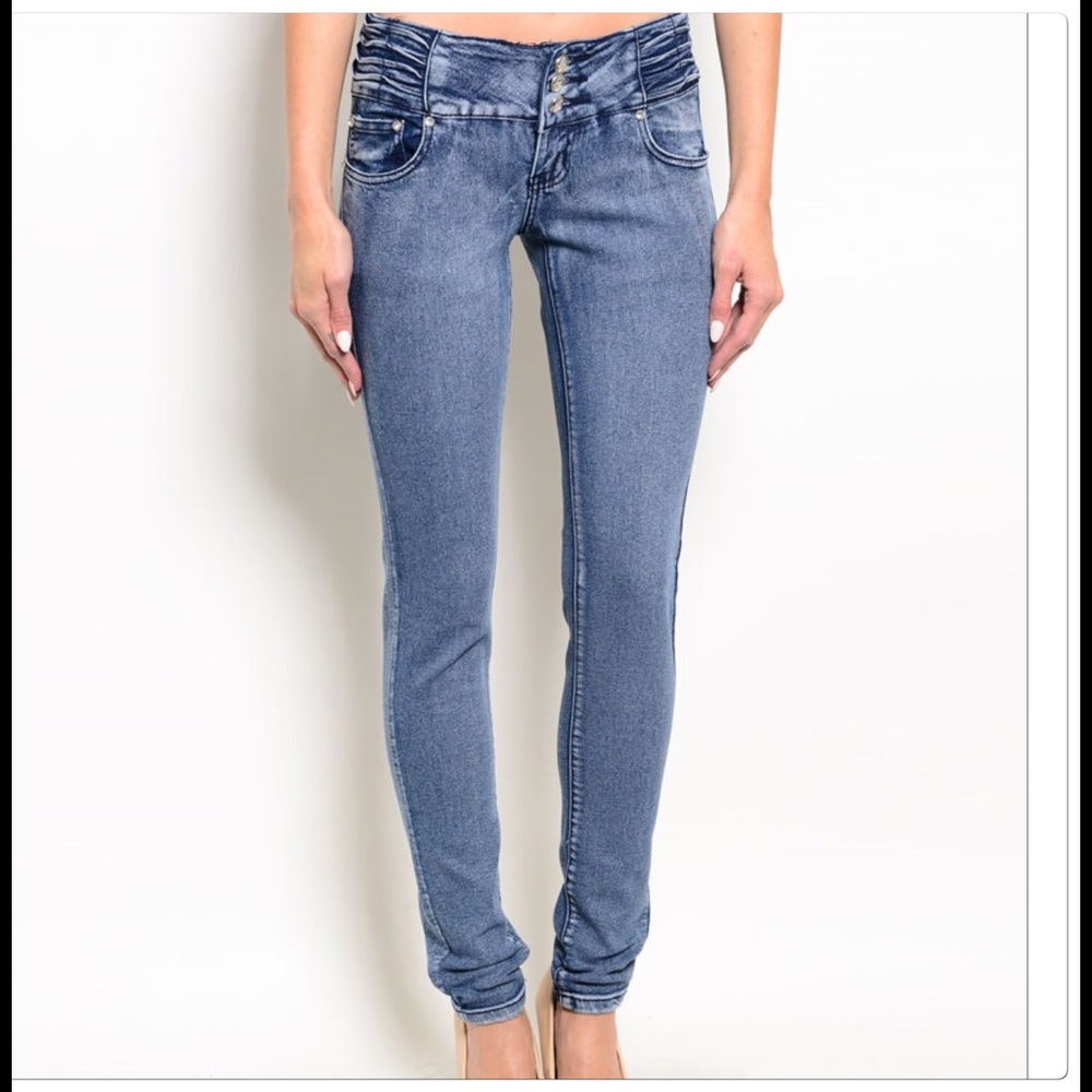 Blue Denim Skinny Jeans - Picture 2 of 2