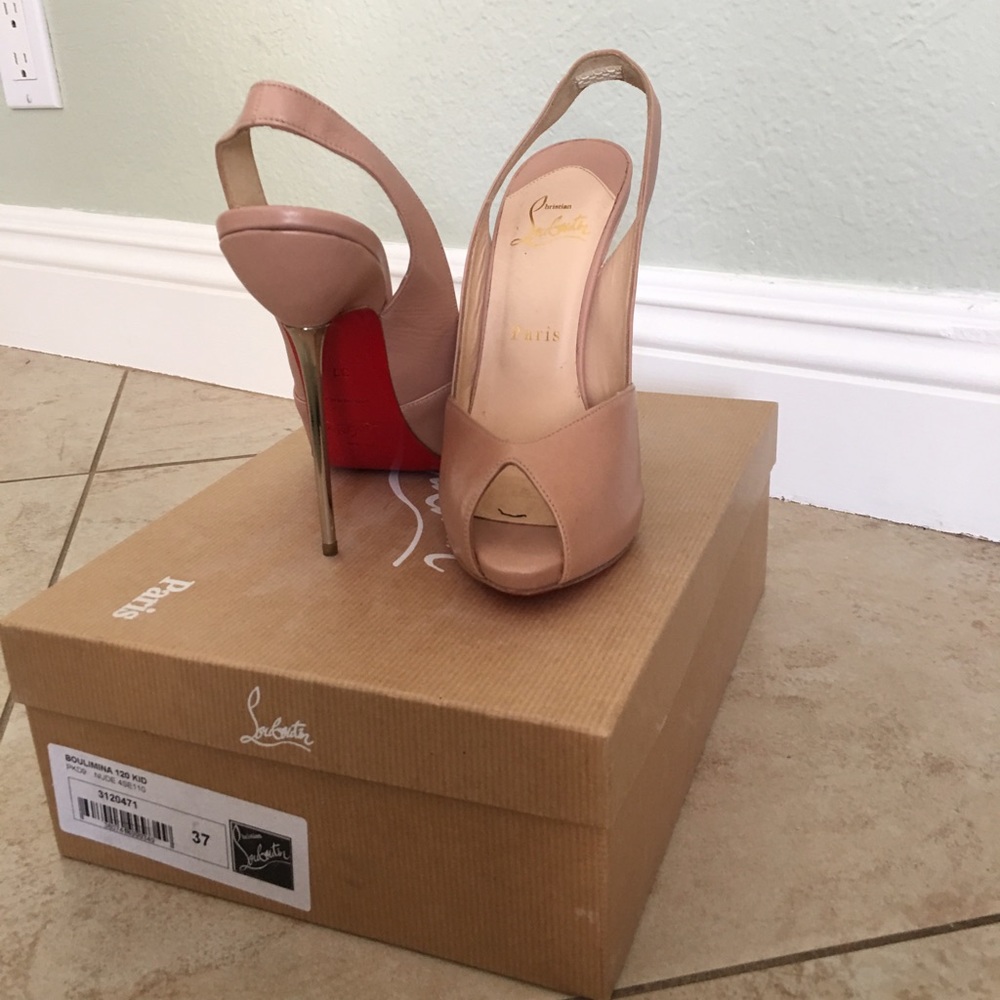 Christian Louboutin nude Leather Boulimina 120 kid