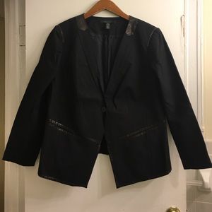 Kenneth Cole New York real leather trim blazer