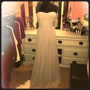 David's Bridal Strapless Chiffon Gown Size 10