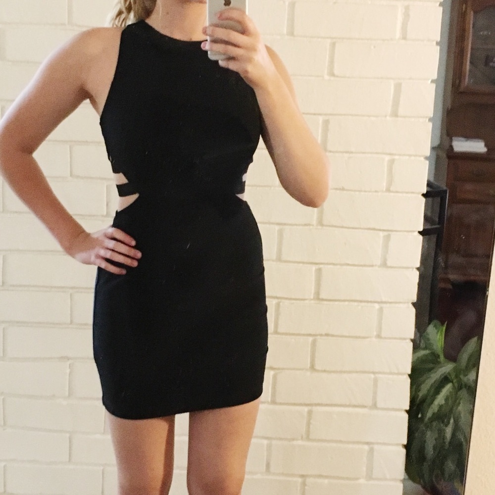 black mini dress