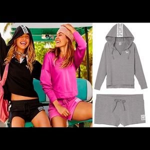 SOLD !!!!split hem raw edge pullover and shorts