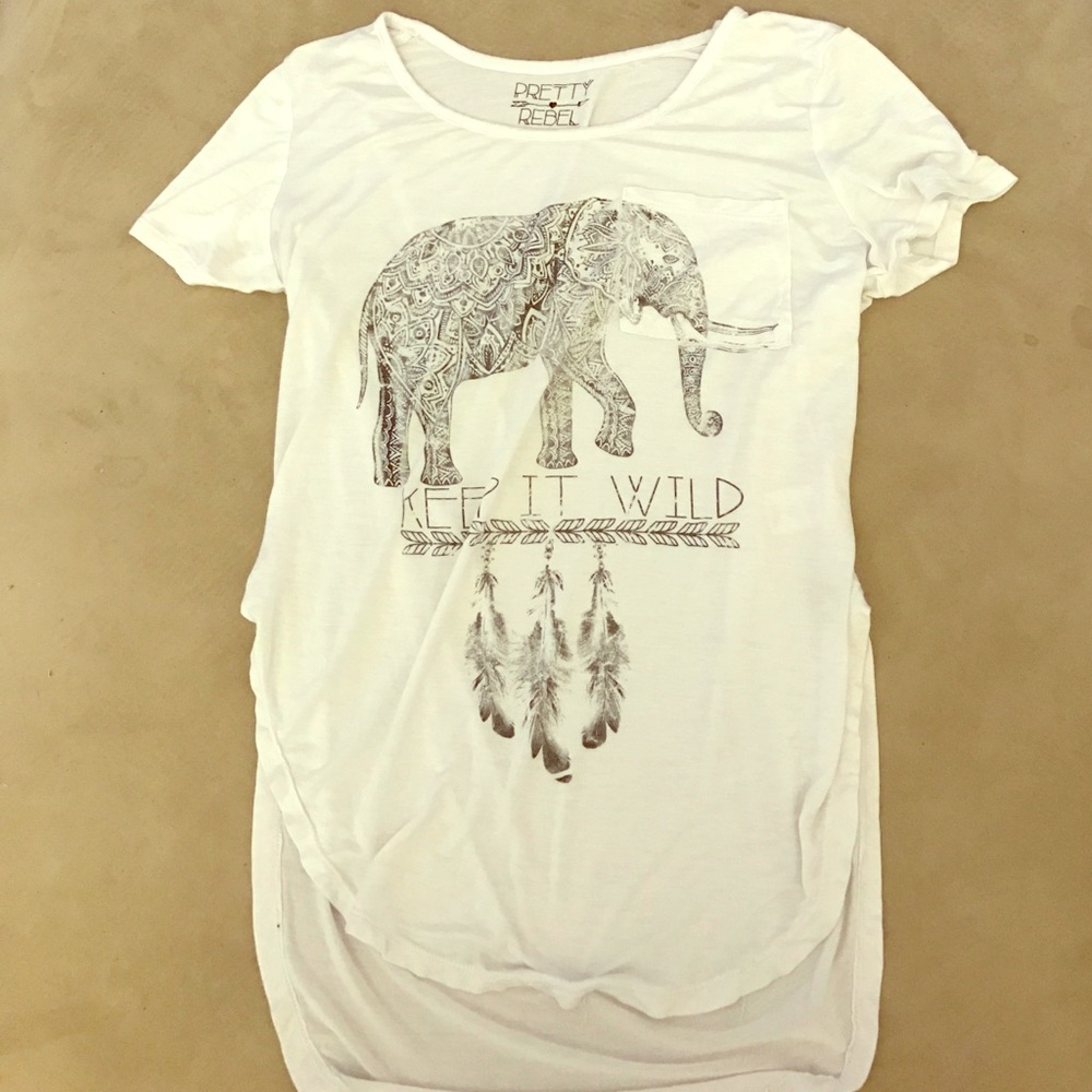 High low white tee