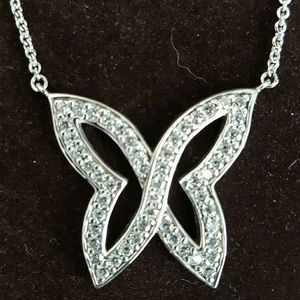 Sterling silver cubic zirconia butterfly necklace