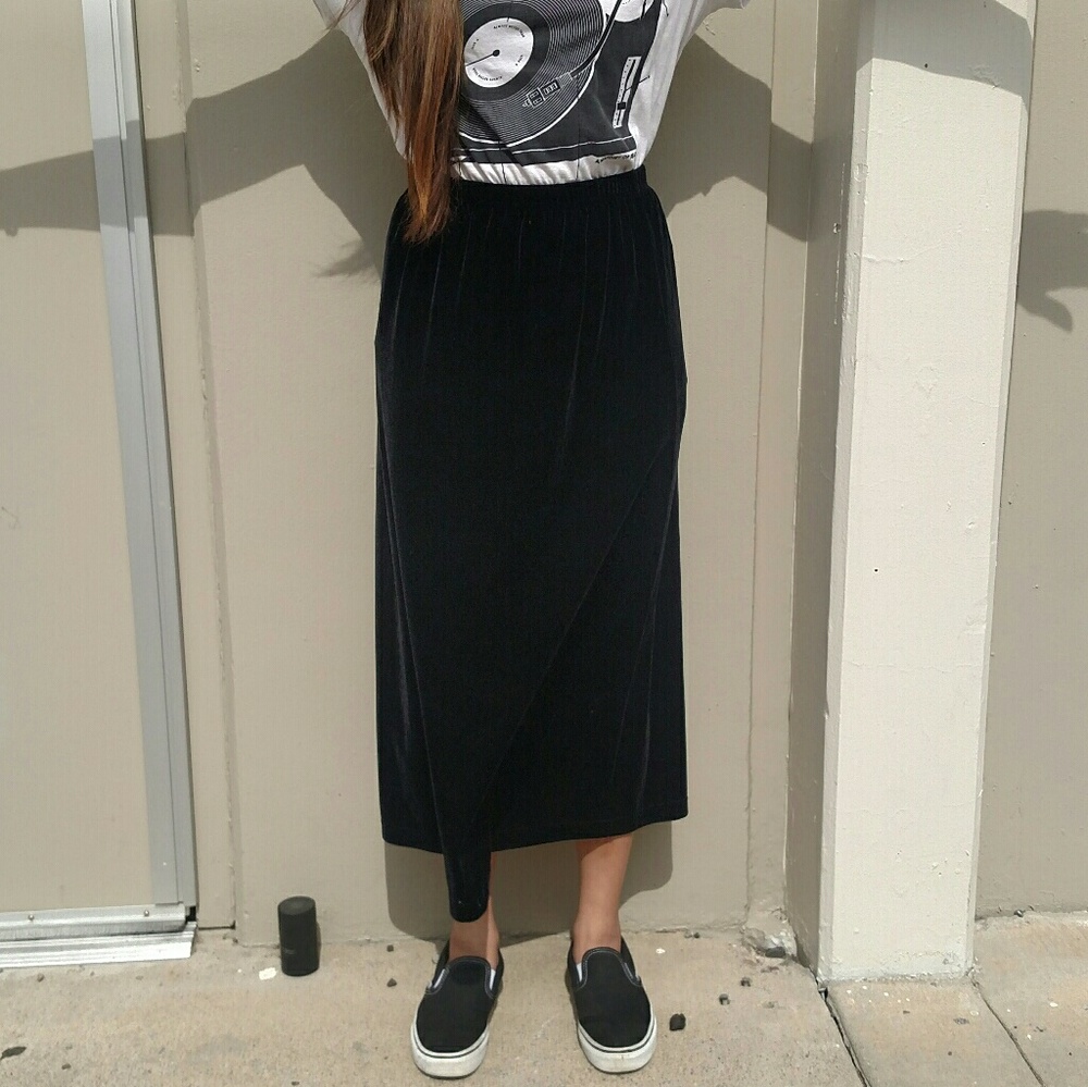 Vintage Velvet Maxi Skirt