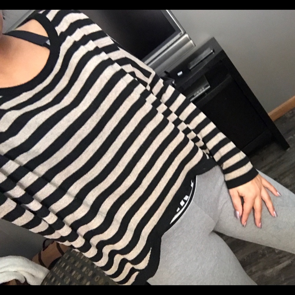 Windsor high low strip sweater