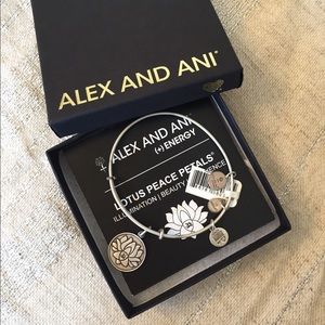 Alex & Ani silver Lotus bracelet